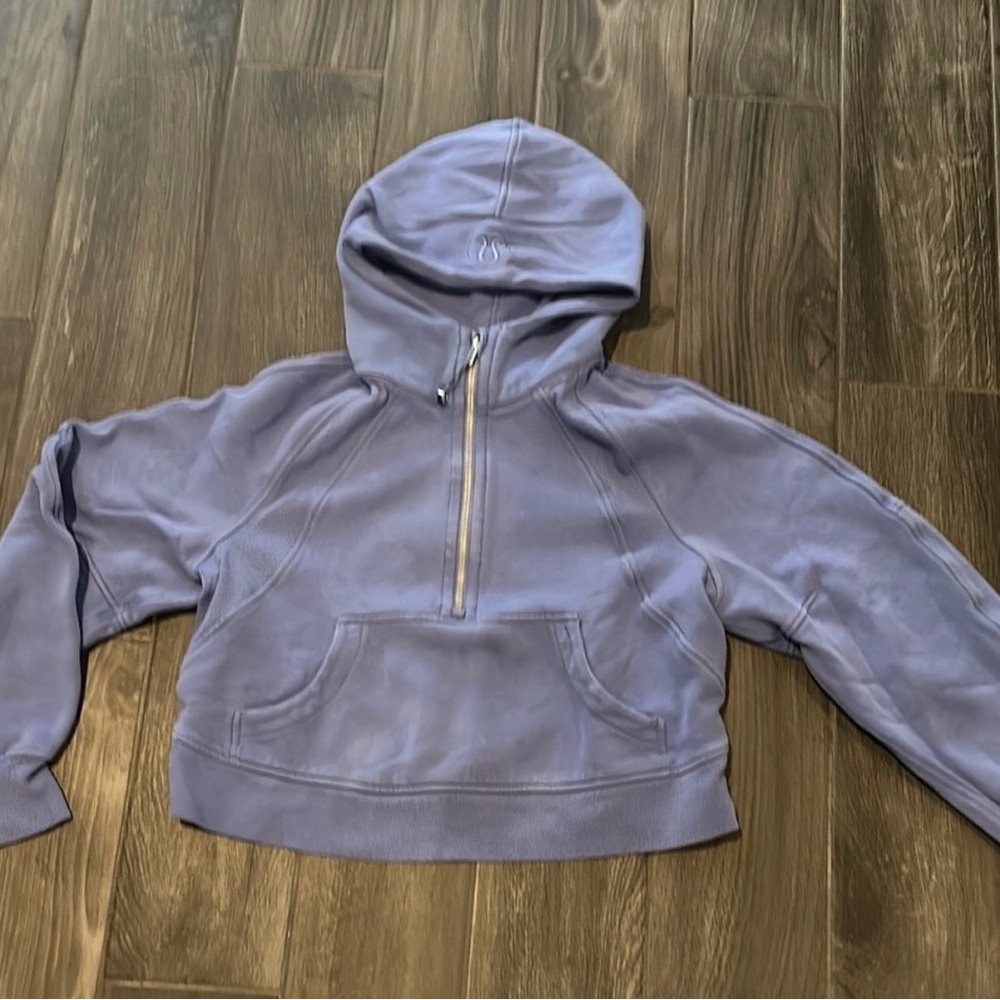 Lululemon Scuba Oversized Half-Zip Hoodie Cropped Wild Indigo Hooded Small